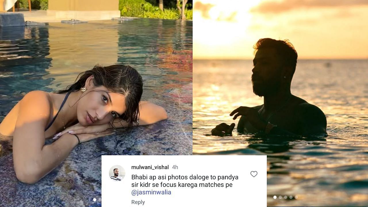 फैन कमेंट (photo credit: instagram/jasminwalia,hardikpandya93)